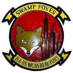 Swamp Foxes MCAS Beaufort H&HS Headquarters and Headquarters Support plaque 
